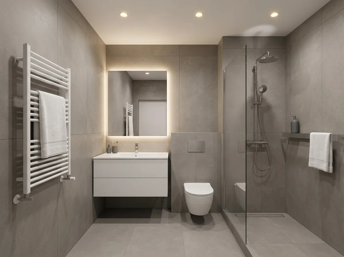 Минимализм — санузел, визуализация интерьера